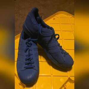 Adidas superstar monochrome royal blue suede shoes Adicolor size